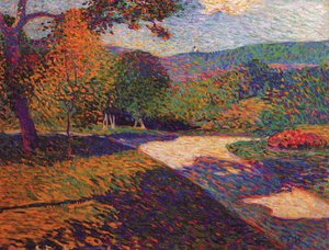 ヴィーゼンバレーを望む夏の公園の小道 作： Curt Herrmann